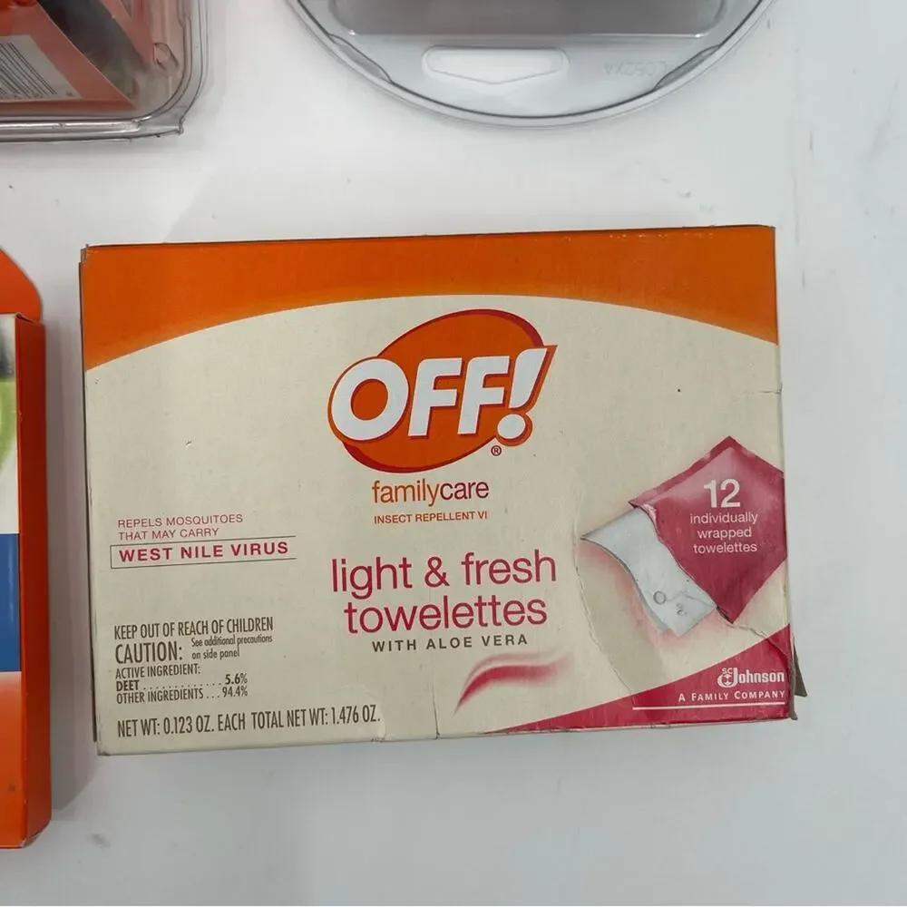 OFF! CLIP-ON Mosquito Repellent Fan Starter Circulating Kit Refills Towelettes